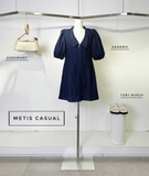 Váy SANDRO navy dập ly