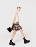Chân váy MAJE kẻ nâu đính đá ( có set )