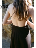 Váy ZARA yếm nâu