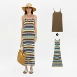 Váy 2 dây len móc sắc màu