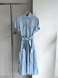 Váy sơ mi RALPH LAUREN linen túi ngực