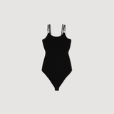 Bodysuite 2 dây SANDRO đen trơn