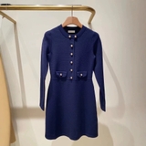 Váy SANDRO navy khuy tròn