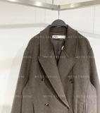 Aó dạ handmade Zara rêu dáng dài