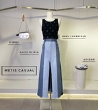 Chân váy jeans Alice&Olivia phối màu