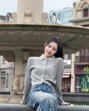 Áo len MAJE ghi cổ đá