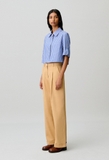 Quần CLAUDIE nâu ống đứng chỉ nổi