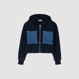 Áo khoác SANDRO cải jean có mũ