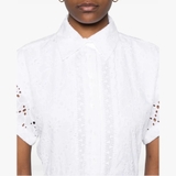 Váy MAJE trắng cải ren cộc tay