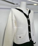 Cardigan MAJE viền đen cổ bẻ