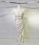 Váy SELF PORTRAIT ren cổ vuông