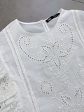 Áo ZARA sát nách trắng ren dập (có set)