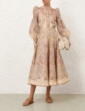 Sơ mi ZIMMERMANN hoa nâu (có set)