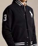 Bomber RALPH LAUREN đen viền trắng