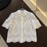 Sơ mi SEZANE cộc tay ren dập