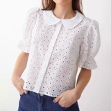 Sơ mi Other Stories thô ren dập cổ sen