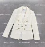 Blazer VERONICA trắng 6 khuy