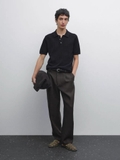 Polo MASSIMO DUTTI len navy