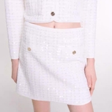 Chân váy MAJE trắng bling