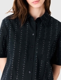 Sơ mi MAJE navy đá cộc tay ( có set)