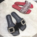 Dép bệt Stuart đen quai đá