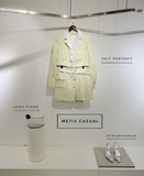 Áo Tweed SELF PORTRAIT vàng cổ trắng