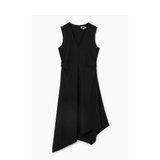 Váy COS đen sát nách vạt lệch