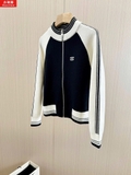 Áo khoác CELINE kéo khóa navy cải trắng