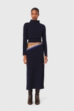 Áo MAJE navy crop khuy cổ