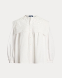 Sơ mi RALPH LAUREN trắng vạt ngực thêu