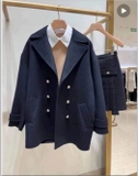 Aó khoác dạ Sandro navy 6 khuy