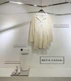 Váy SELF PORTRAIT bling cổ nơ trắng