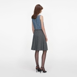 Chân váy SELF PORTRAIT ghi xếp ly (có set)