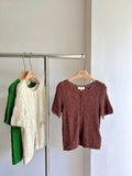 Áo SEZANE cộc tay len móc 3 màu