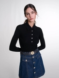 Áo len MAJE navy cổ bẻ