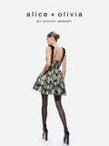 Váy Alice+ Olivia 2 dây họa tiết hoa bling