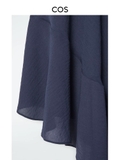 Váy COS lụa sát nách navy vạt lệch