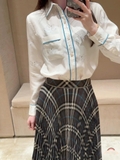 Sơ mi BURBERRY lụa họa tiết