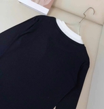 Áo MIUMIU đen cải viền trắng