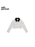 Áo SELF PORTRAIT trắng kẻ cổ đen