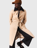 Trendcoat MAJE cổ nhung navy