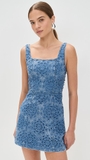 Váy ALICE OLIVIA jean 2 dây hoa nổi
