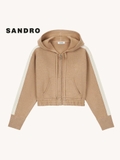 Áo khoác Sandro nâu dáng lửng ( có cả set )