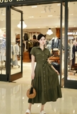 Váy sơ mi RALPH LAUREN linen túi ngực