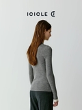 Áo len ICICLE khuy cổ viền trắng