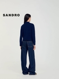 Áo khoác SANDRO navy cổ bẻ
