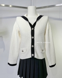 Cardigan MAJE viền đen cổ bẻ