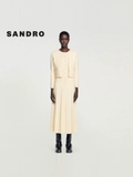Áo khoác SANDRO kem đính ngọc