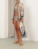Sơ mi ZIMMERMANN xanh hoa