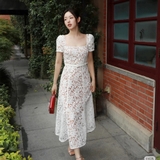 Váy SELF PORTRAIT ren trắng dáng ngắn